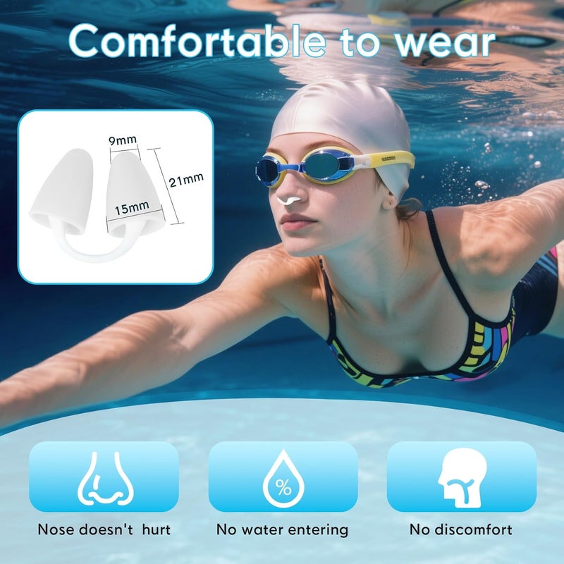Baypify 2 Pack Nose Plugs for Swimming – Waterproof and Painless Nose Plugs for Adults, Made of Soft Silicone to Keep You Comfort in The Swim - Image 2